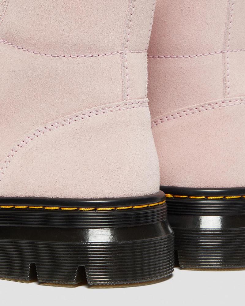 Pink Women's Dr Martens Combs Women Suede Ankle Boots | CA 55PJJ